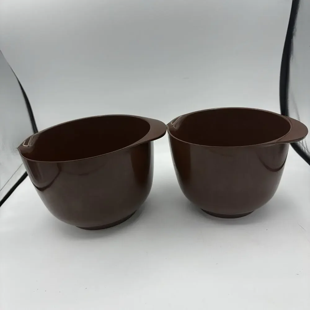 Rosti Denmark Mixing Bowls Lot of 2 Melamine 2L & 1.5L‎ Brown Vintage